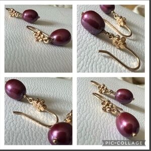 NFS! ISO Pandora 14k purple pearl earrings